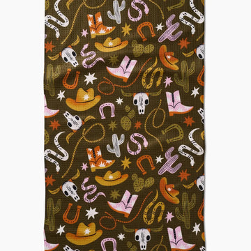 tea towel - microfiber - wild cowboy by geometry house