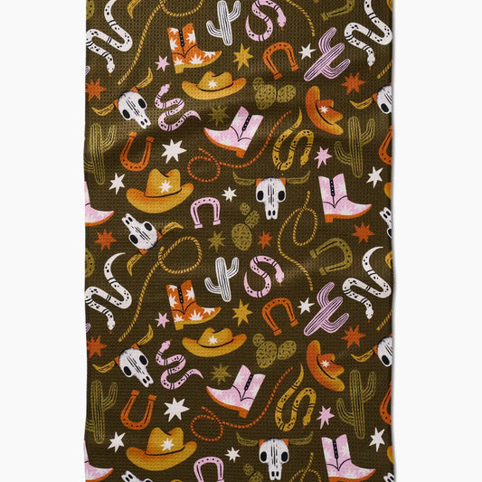 tea towel - microfiber - wild cowboy by geometry house