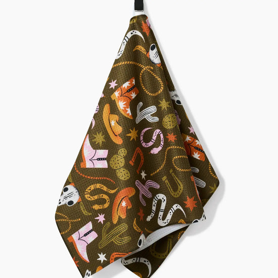 tea towel - microfiber - wild cowboy by geometry house