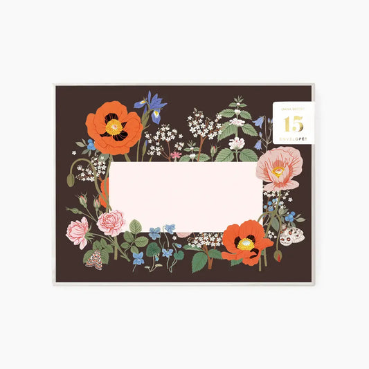 envelopes - set of 15 - wildflowers/black by botanica paper co.
