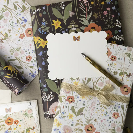 notecards - set of 4 - wildflowers/white by botanica paper co.