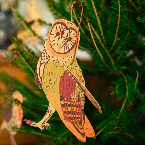ornaments - recycled cotton paper - winter birds by east end press
