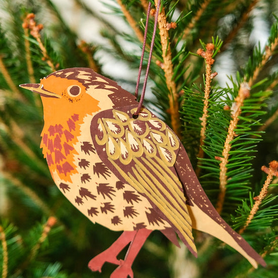 ornaments - recycled cotton paper - winter birds by east end press