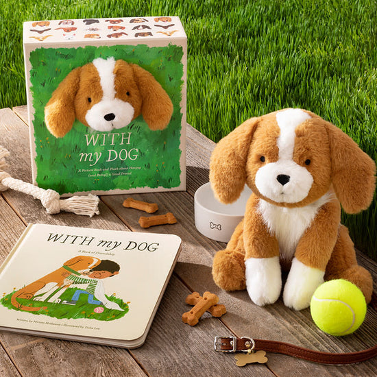 gift set - book & plush - with my dog by compendium