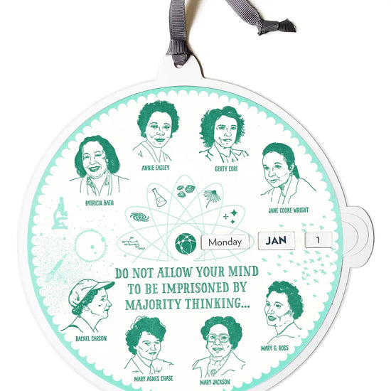 perpetual calendar - women scientists by blackbird letterpress