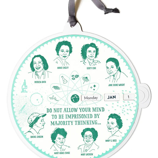 perpetual calendar - women scientists by blackbird letterpress
