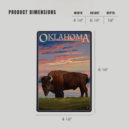 postcard - wood - bison sunset by lantern press
