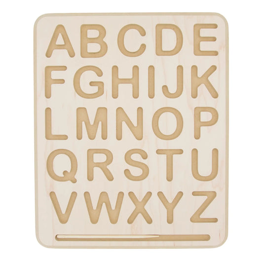 toy - tracing board + stylus - wooden alphabet by beginagain