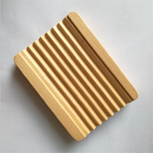 soap dish - natural bamboo - ridged by plenty