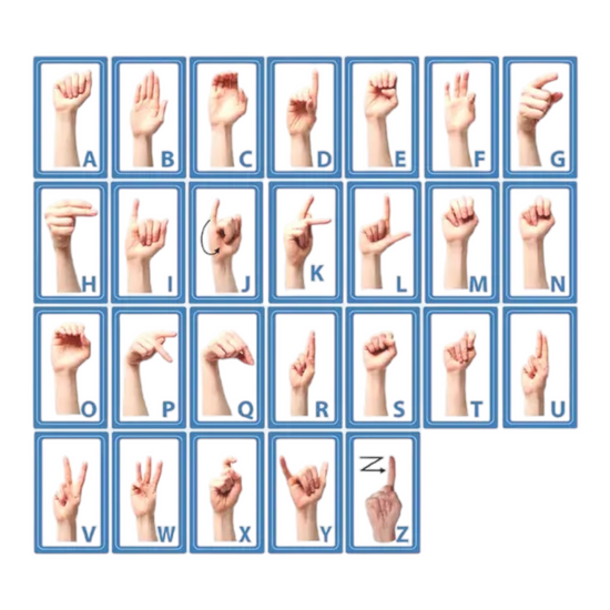 toy - flash cards wooden - sign language by beginagain