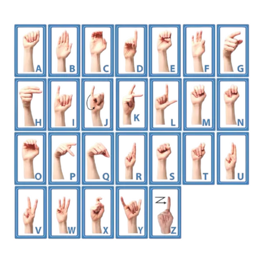 toy - flash cards wooden - sign language by beginagain