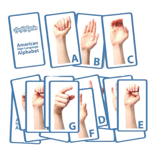 toy - flash cards wooden - sign language by beginagain