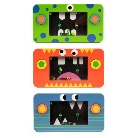 wooden water game - hungry monster - assorted by kikkerland
