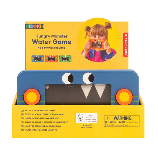 wooden water game - hungry monster - assorted by kikkerland
