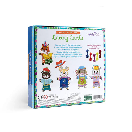 dress up lacing cards - woodland friends by eeboo