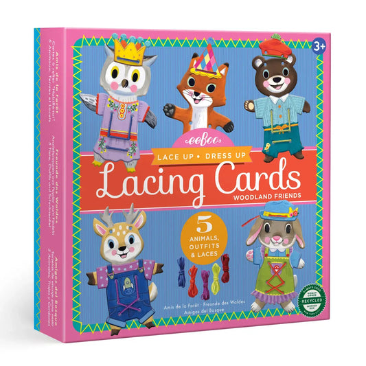 dress up lacing cards - woodland friends by eeboo