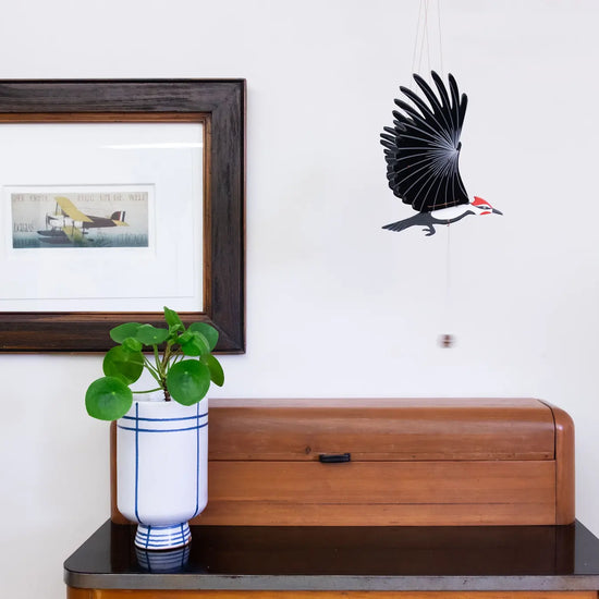 mobile - flying - woodpecker by tulia's artisan gallery