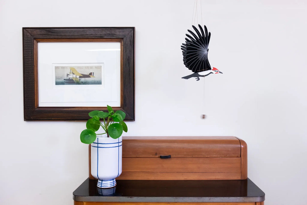 mobile - flying - woodpecker by tulia's artisan gallery