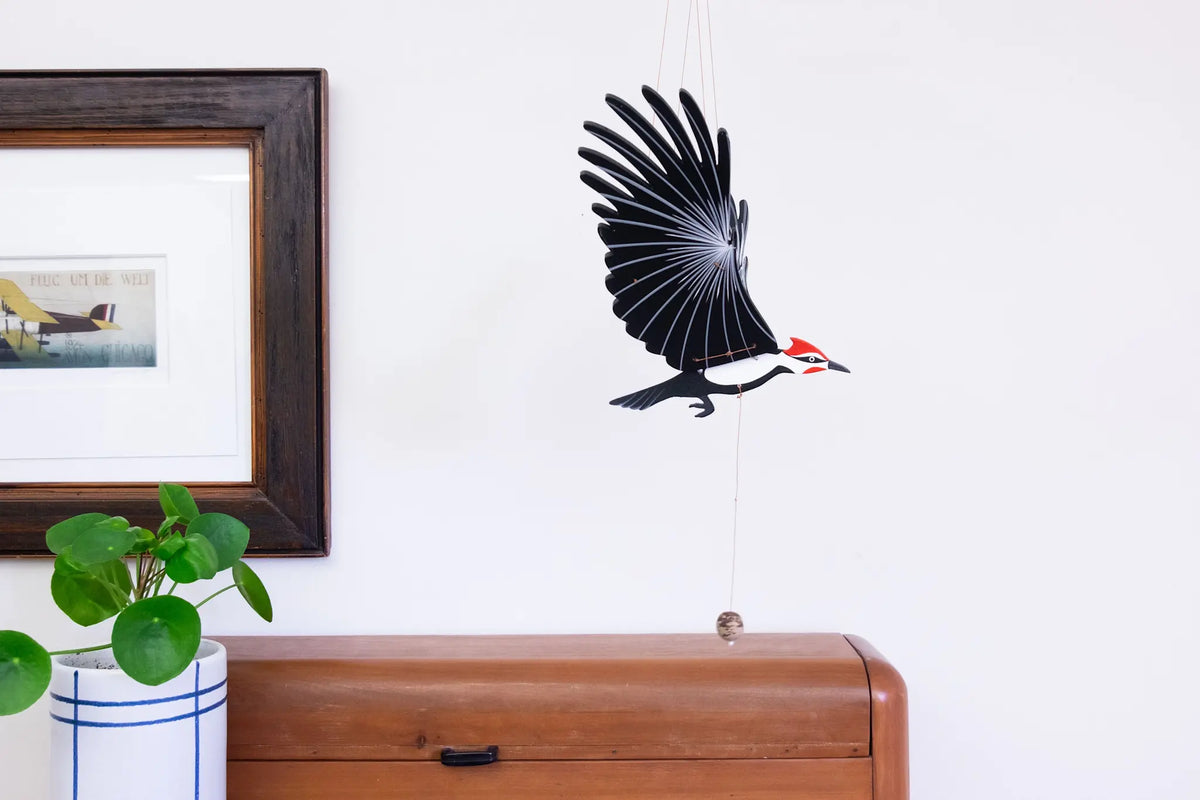 mobile - flying - woodpecker by tulia's artisan gallery