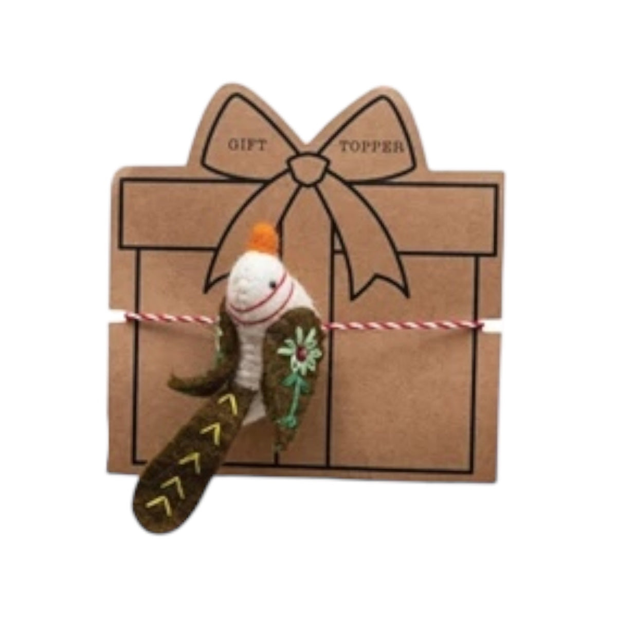 gift topper - felt birds detailed (3 designs) by creative co-op