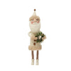 figure - santa felt 11" - snowy white + wreath by creative co-op