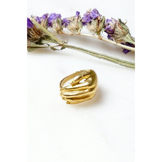 ring - raw brass adjustable - "wrapped around your finger" by peter and june