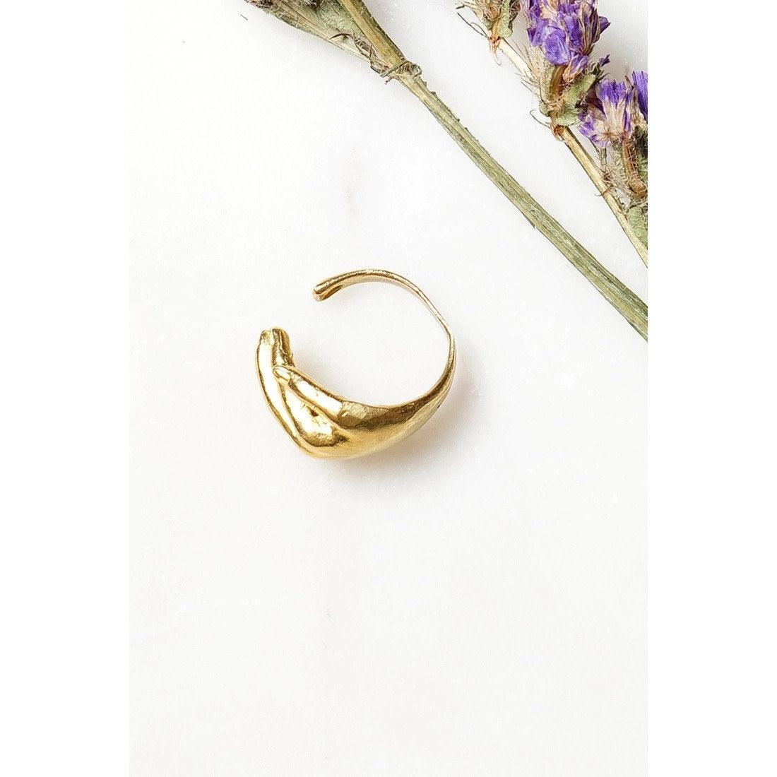 ring - raw brass adjustable - "wrapped around your finger" by peter and june