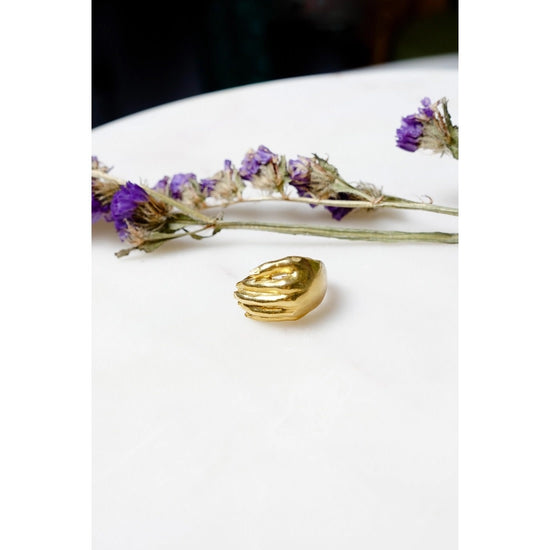ring - raw brass adjustable - "wrapped around your finger" by peter and june