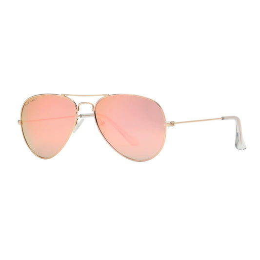 sunglasses - "wright ii" - gold + rose gold mirror polarized lens by blue planet eyewear