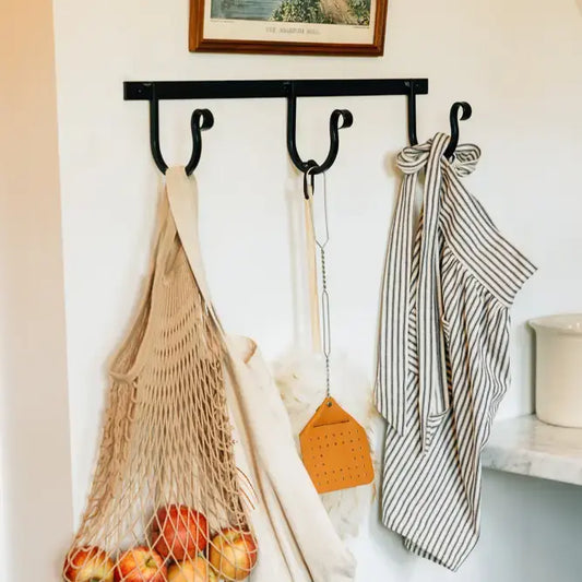 hanging rack - 3 hooks - wrought iron by millstream home