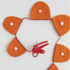 garland - wool felt scalloped - orange & pink by creative co-op