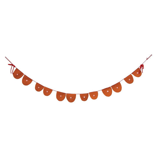 garland - wool felt scalloped - orange & pink by creative co-op