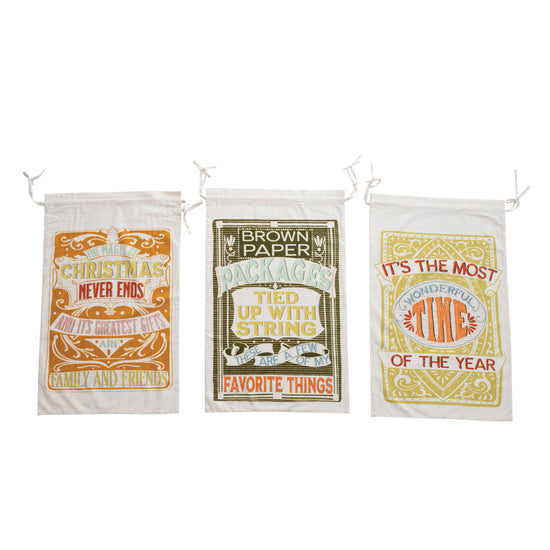 bag - oversized reusable cotton gift sack by creative co-op