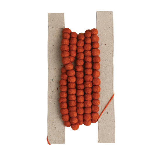 garland - mini ball - rust orange by creative co-op
