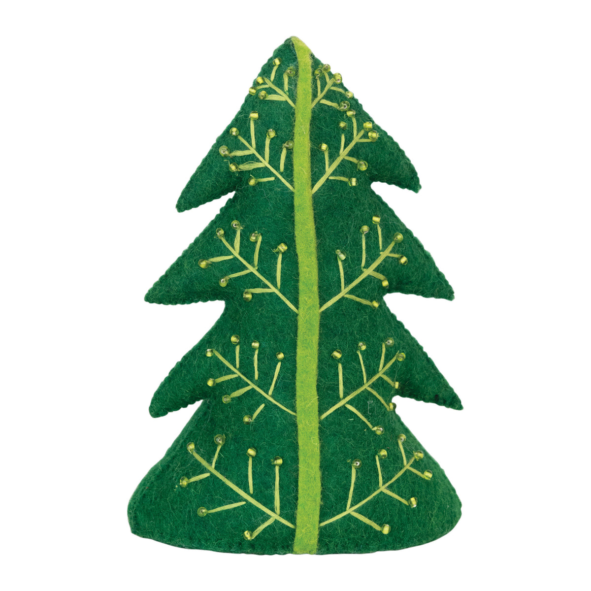 tree - felt wool embroidered - green-on-green by creative co-op