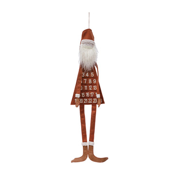 advent calendar - hanging felt santa by creative co-op
