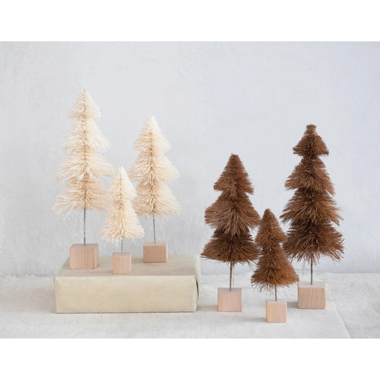 tree - sisal bottle brush - brown (3 sizes) by creative co-op