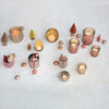 tealight holder - mosaic glass - antique pink by creative co-op