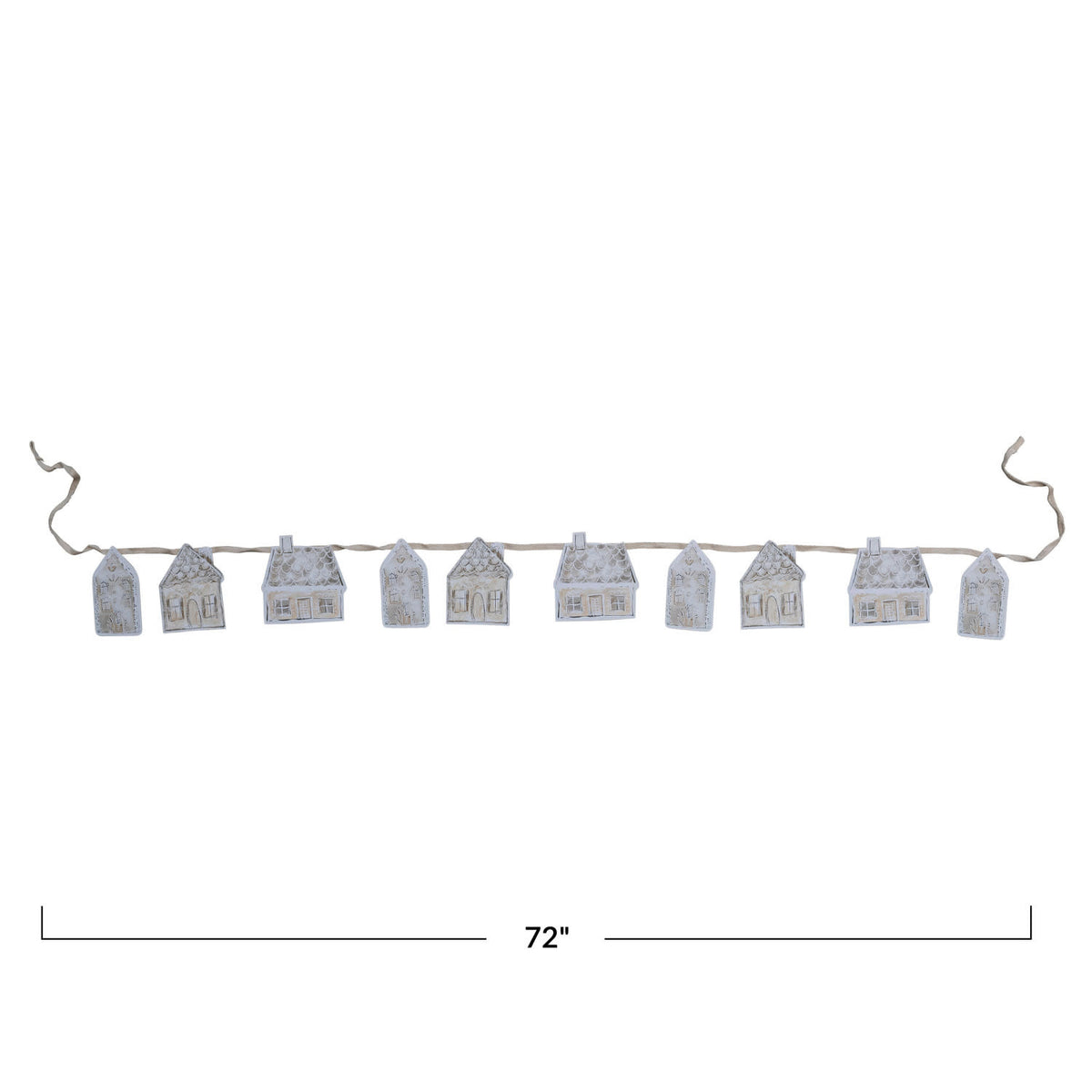 garland - paper houses - 72" bunting by creative co-op