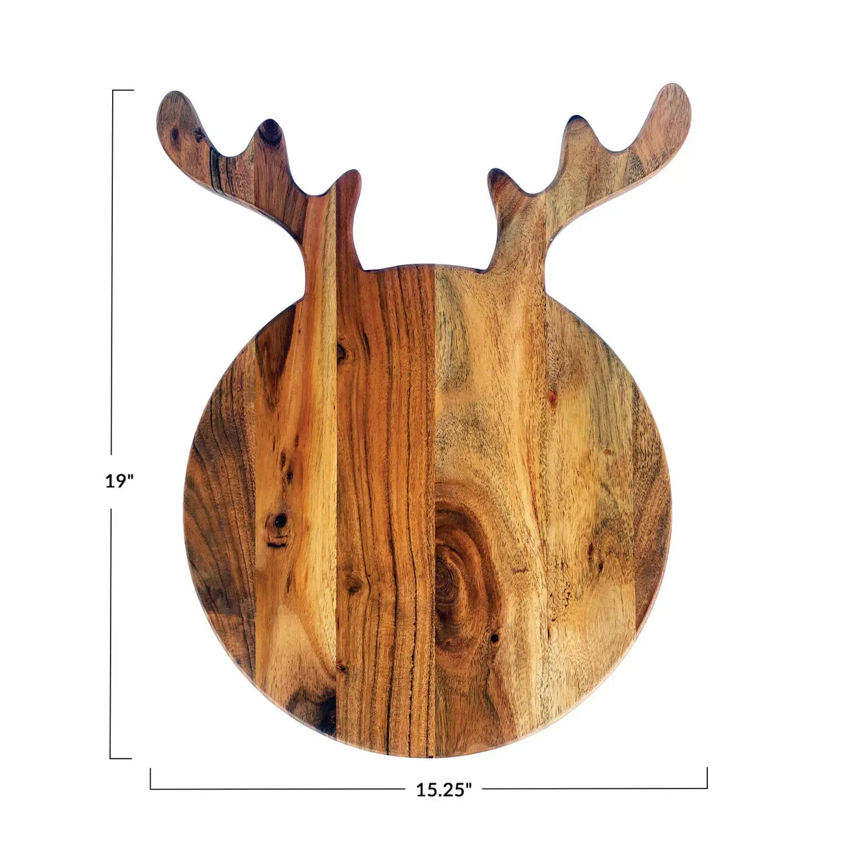 serving + cutting board - antler shape - acacia wood - natural by creative co-op