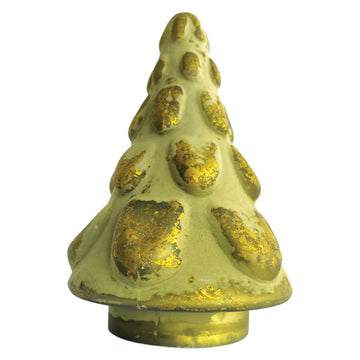 tree - 6" recycled glass - matte green & gold finish by creative co-op