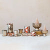 candle holder - mercury glass - pleated + footed - antique silver finish by creative co-op