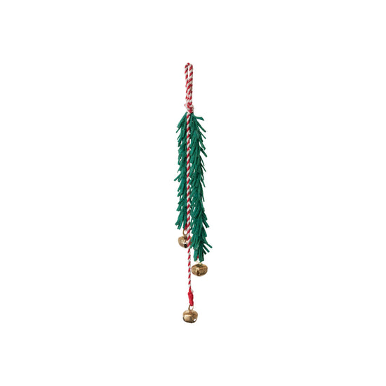 door hanger - felt thin leaves + jingle bells by creative co-op