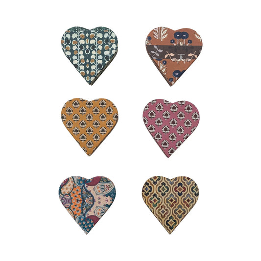 gift box - printed paper heart by creative co-op