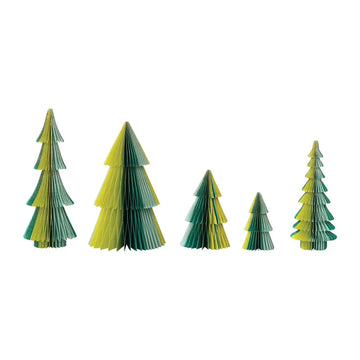tree set - magnetic paper - striped greens & blues by creative co-op