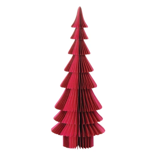tree - folding paper honeycomb - pink & red by creative co-op