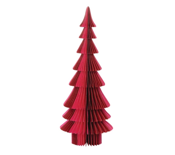 tree - folding paper honeycomb - pink & red by creative co-op