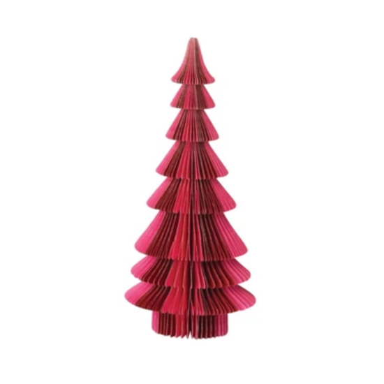 tree - folding paper honeycomb - pink & red by creative co-op