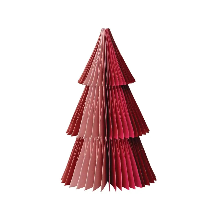 tree - paper folding honeycomb - red + pinks by creative co-op