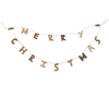 garland - merry christmas wool felt double layer - poms & jute cord - neutral multi color by creative co-op